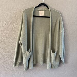 Urban Outfitters Cardigan Women’s XS Sage Green Oversized Slouchy Open Pockets